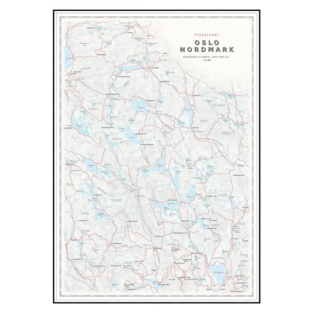 Sykkelkart Oslo Nordmark (50 X 70 Cm) 3 Sykkelkart Oslo Nordmark (50 X 70 Cm)