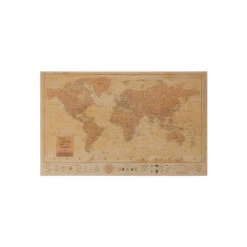 World Map Canvas (75 X 50 Cm) - Whisky