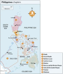 Philippines Rough Guides Reiseguide -Osprey Salgsbutikk chapter devision map 2